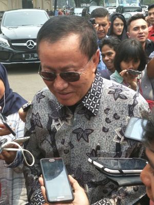 Sekretaris Majelis Tinggi Partai Demokrat Amir Syamsuddin di kediaman SBY, Kamis (9/8/2018).