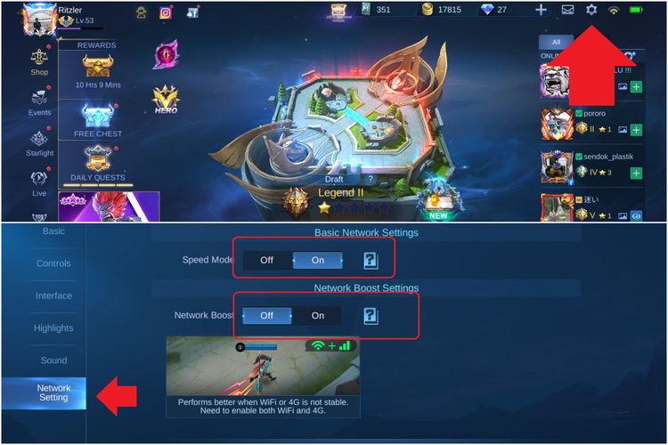 Cara agar main Mobile Legends tidak lambat atau lag.