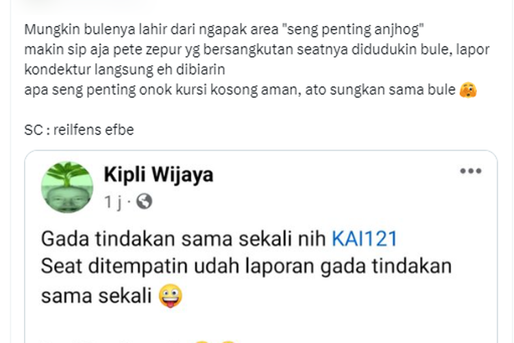 Penumpang KAI keluhkan kursinya ditempati penumpang WNA.