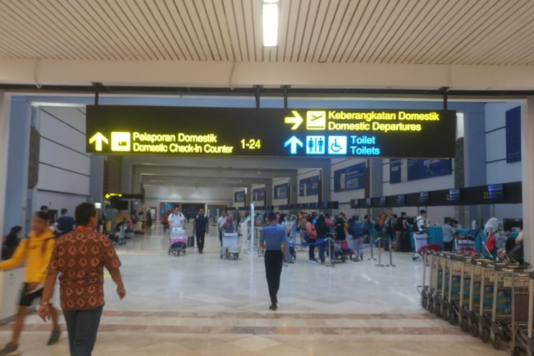 Terminal 2D Bandara Soekarno-Hatta sepi antrian di periode libur Natal dan Tahun Baru, Minggu (22/12/2019)