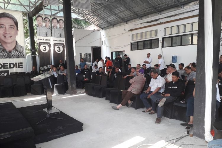Suasana di Posko Kemenangan Pasangan Badra, Jalan Pangrango Bogor, Rabu (27/6/2018).