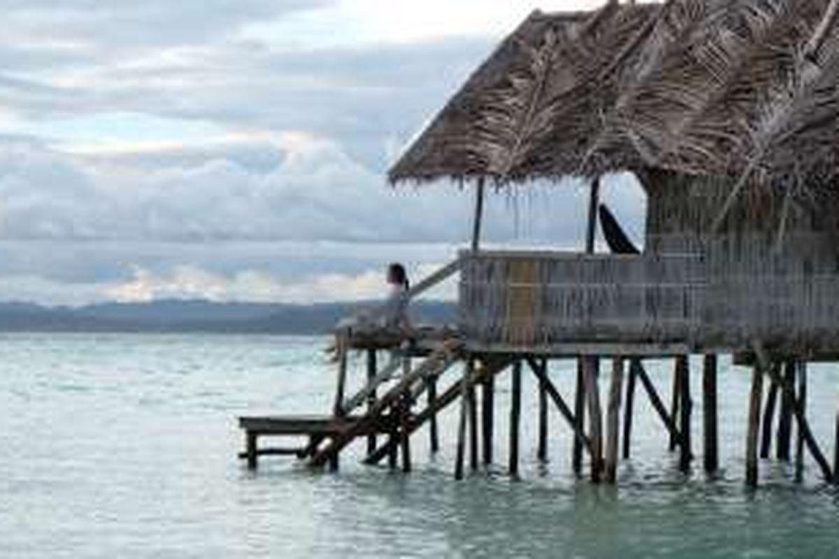 Salah satu homestay di Pulau Mansuar, Raja Ampat.