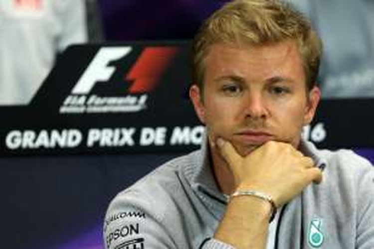 Pebalap Mercedes asal Jerman, Nico Rosberg, menghadiri konferensi pers jelang GP Monaco, Kamis (26/5/2016).