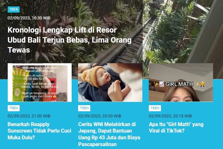 Berita terpopuler di laman Tren sepanjang Sabtu (2/9/2023) hingga Minggu (3/9/2023) pagi.