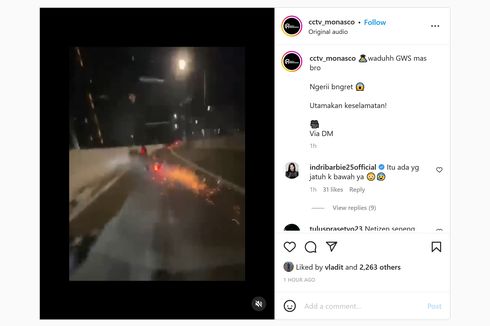 Video Viral Kebut-kebutan Motor Jatuh di Jalan Layang