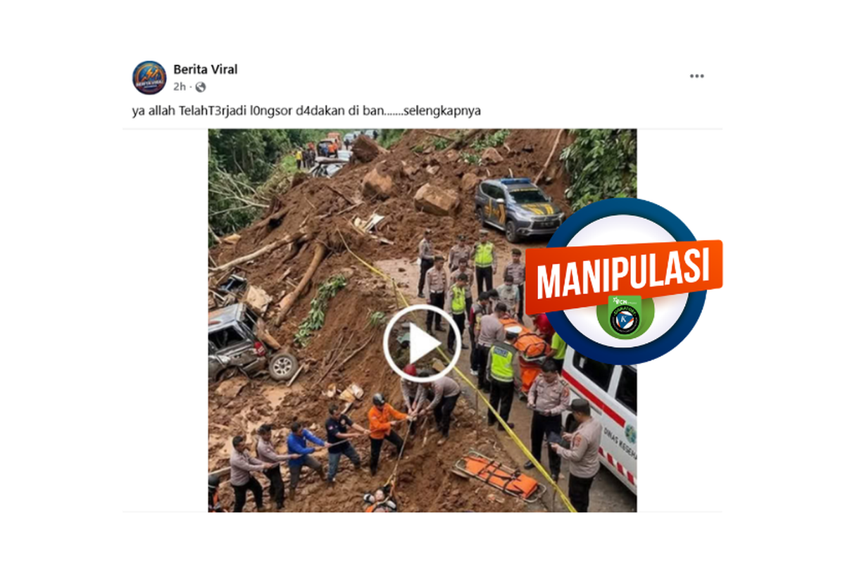 Hoaks Tanah Longsor Beredar di Media Sosial, Foto Diduga Rekayasa