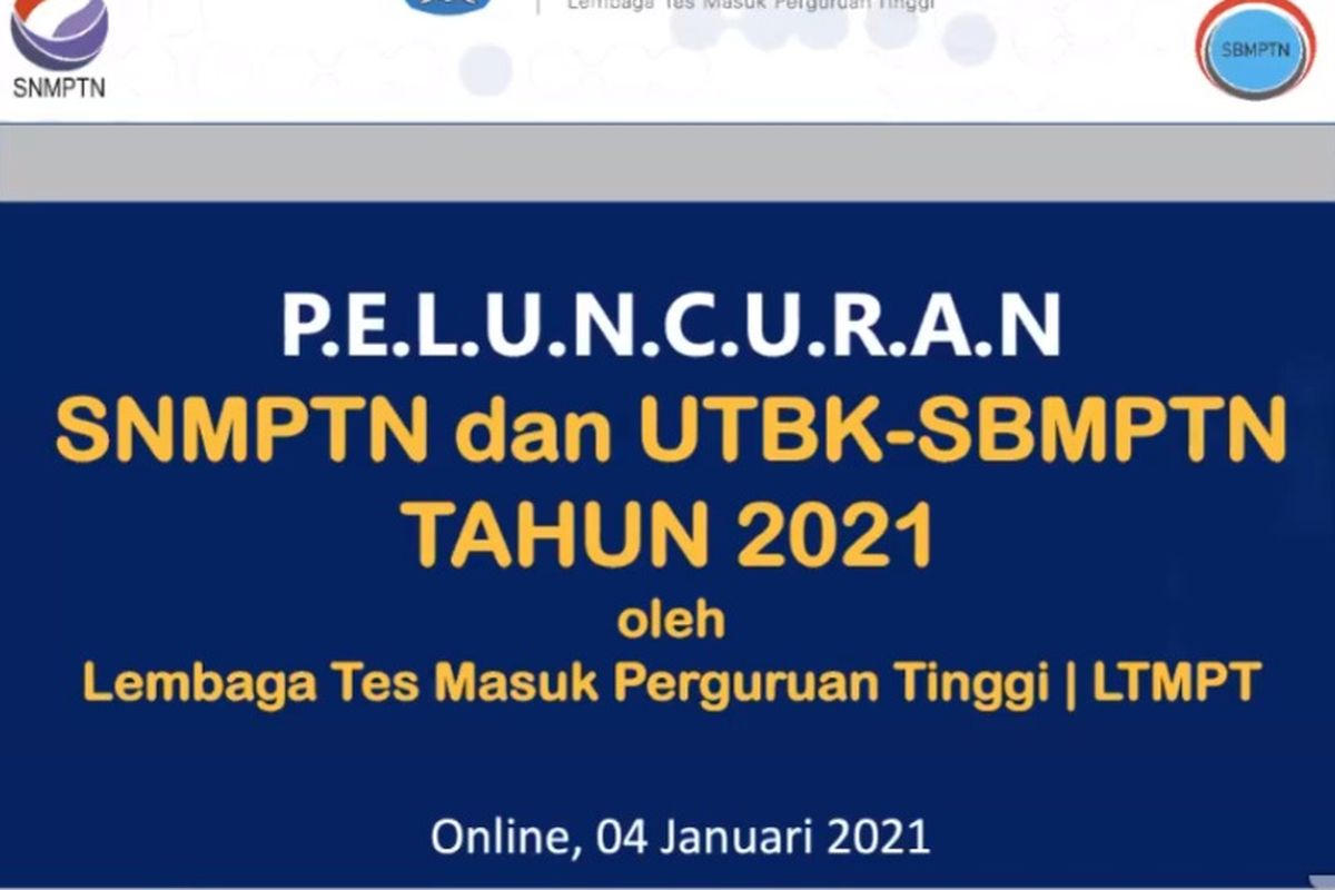 Ketua LTMPT Prof. Nasih pada peluncuran SNMPTN dan UTBK-SBMPTN 2021.