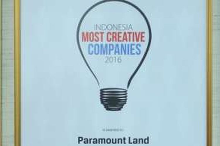 Paramount meraih penghargaan ‘Top 25 Indonesia Most Creative Companies 2016' di ajang The Best Outstanding Corporate Innovator (OCI) Award dan Top 25 Indonesia Most Creative Companies 2016.
