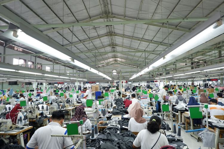 Ilustrasi industri tekstil. 