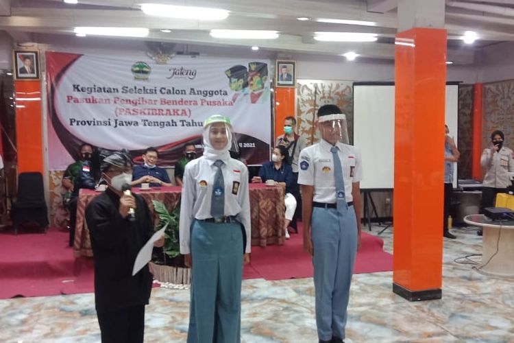 Kegiatan seleksi calon anggota Pasukan Pengibar Bendera Pusaka (Paskibraka) 2021 di Jawa Tengah.