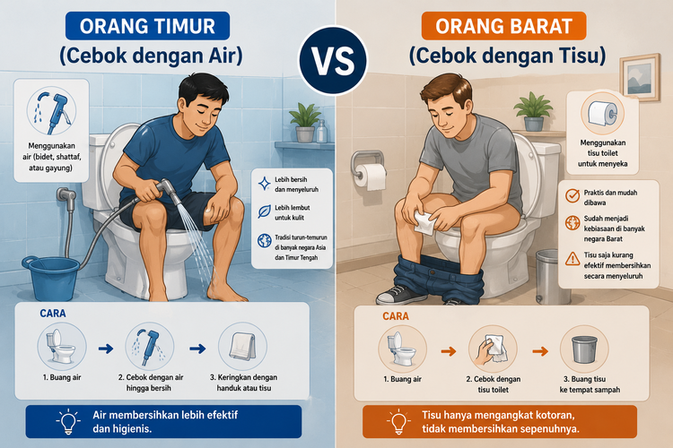 Mengintip Kebiasaan Cebok di Seluruh Dunia