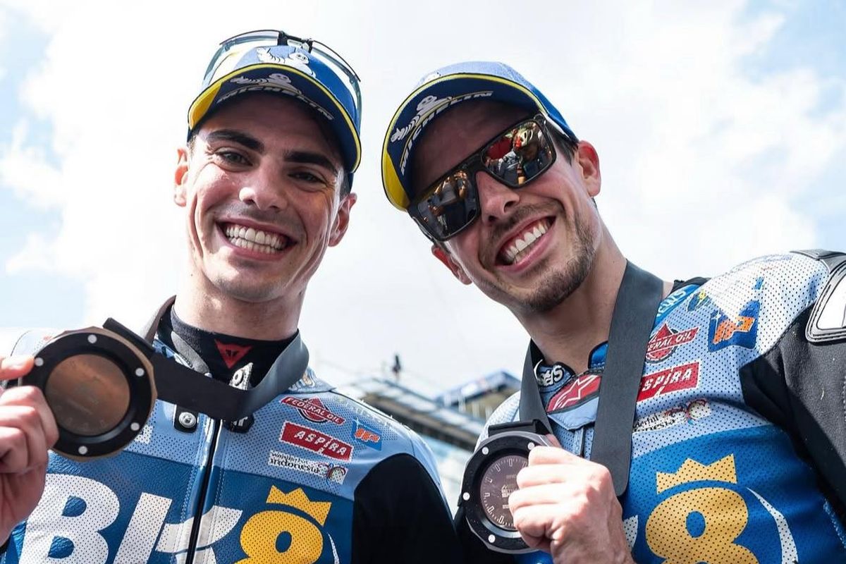 Alex Marquez dan Fermin Aldeguer saat berlaga pada MotoGP Perancis 2025