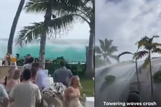 Momen Ombak 6 Meter Lebih Terjang Hawai, Hantam Rumah dan Hancurkan Pesta Pernikahan