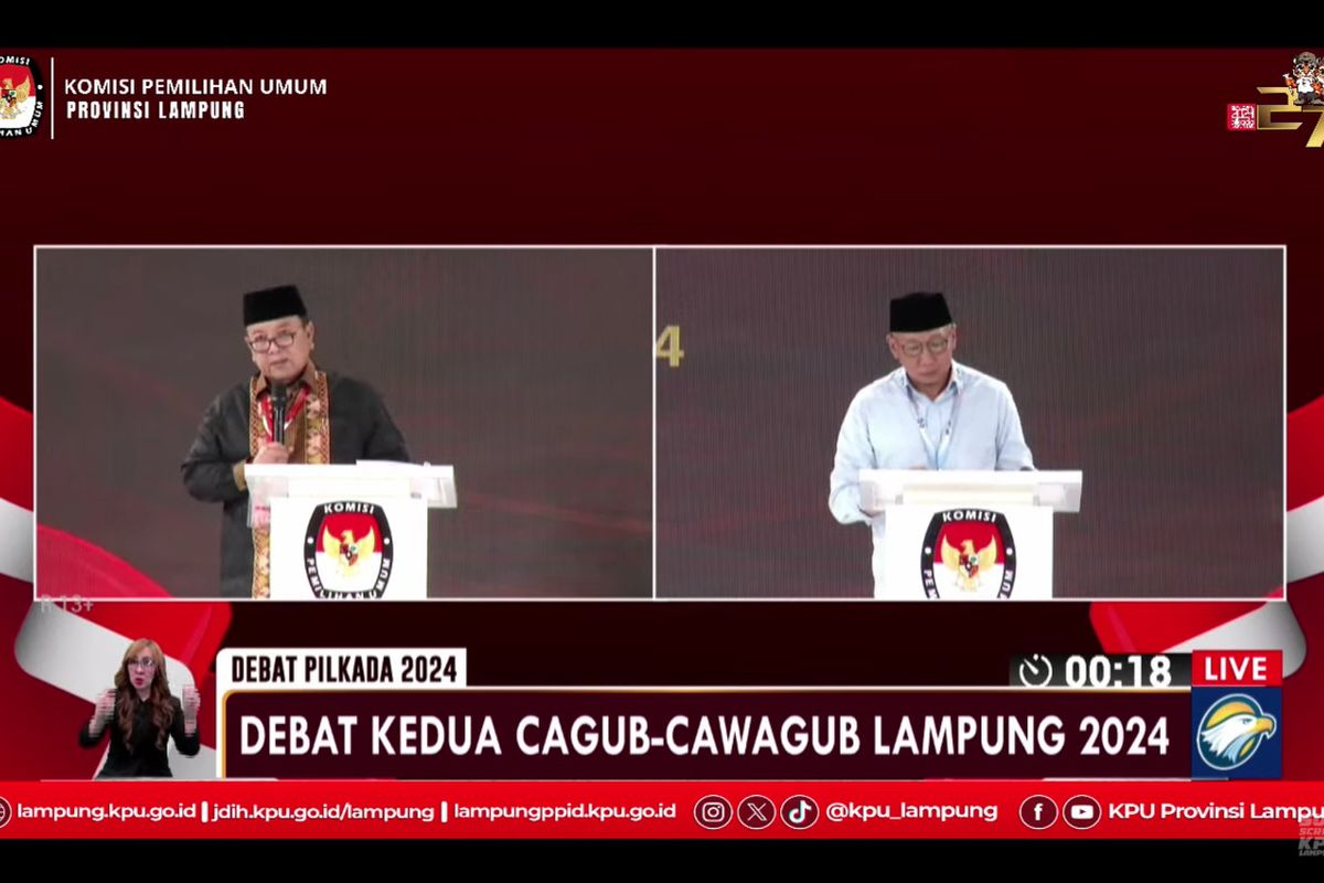 Arinal Tanggapi Pembatalan Pergub oleh MA dalam Debat Pilkada Lampung 2024