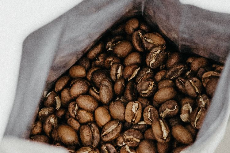 Ilustrasi biji kopi. 