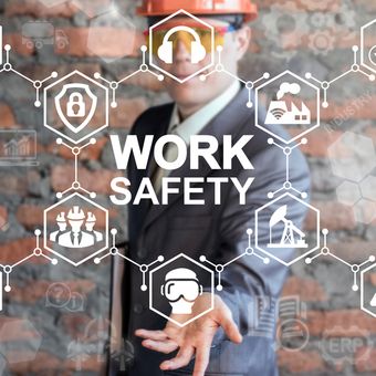 Ilustrasi kesehatan dan keselamatan kerja (K3). 