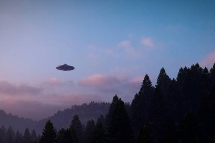 Ilustrasi piring terbang atau UFO.