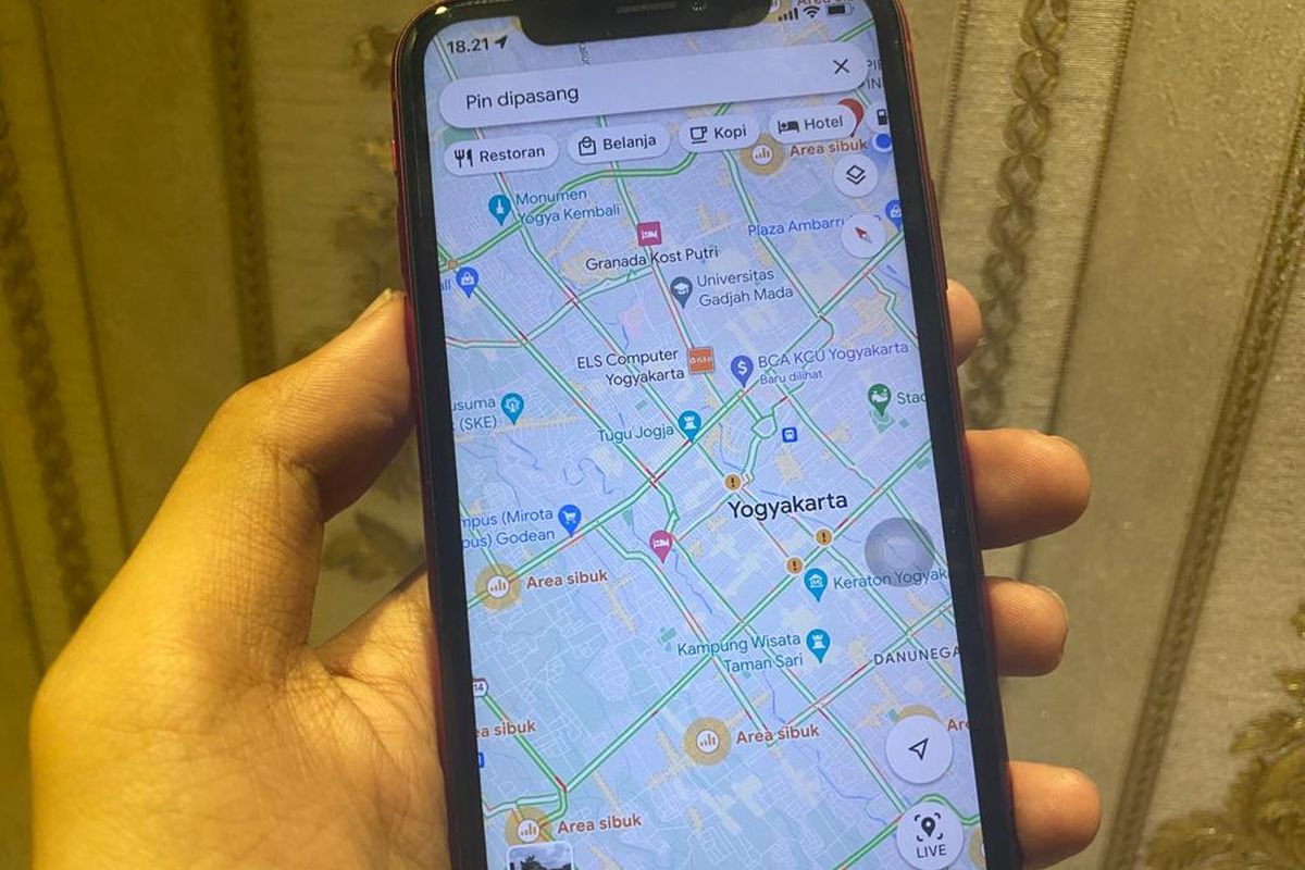 Ilustrasi aplikasi untuk melihat kemacetan lalu lintas