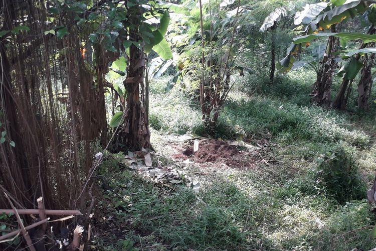 Lokasi penemuan mayat perempuan misterius di pinggir pintu masuk Jalan Tol Jagorawi, Senin (8/4/2019).