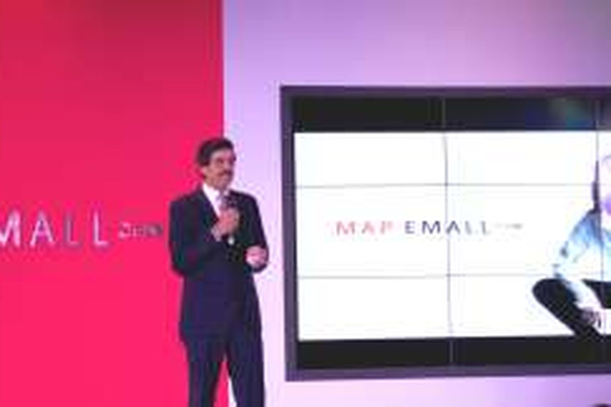 VP Sharma, Group CEO of MAP Group membuka peresmian MAP EMALL. eCommerce andalan yang ditujukan sebagai destinasi gaya hidup dan belanja daring di Indonesia dengan lebih dari 20.000 Unit Penyimpanan Stok (SKU) dari lebih dari 150 merek terkemuka global. Persemian dilakukan pada Kamis (18/2/2016).