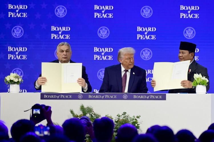 Presiden Republik Indonesia, Prabowo Subianto di Davos, Swiss, Kamis (22/1/2026), usai menandatangani Dewan Perdamaian atau Board of Peace (BoP) Charter yang diinisiasi oleh Presiden Amerika Serikat (AS), Donald Trump.