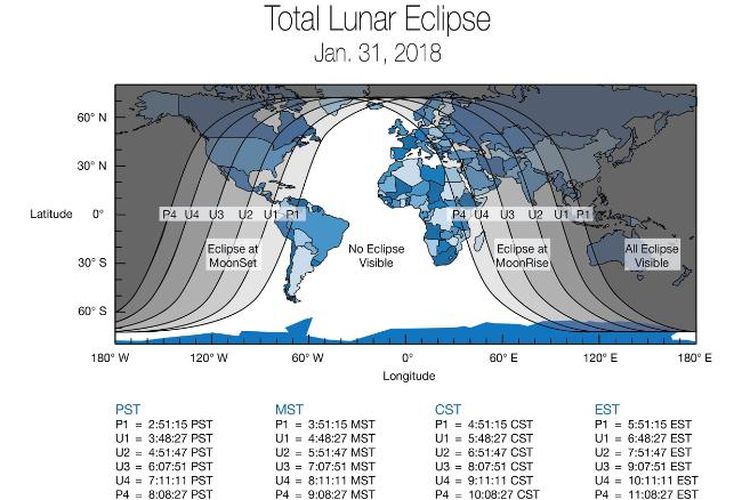 Super blue blood moon yang akan terjadi 31 Januari 2018