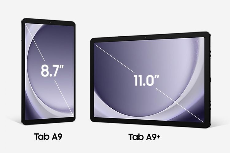 Ilustrasi layar Galaxy Tab A9 dan A9 Plus.