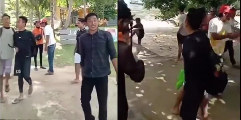 Tangkap layar video dugaan praktik pungli di Pulau Pahawang Lampung.