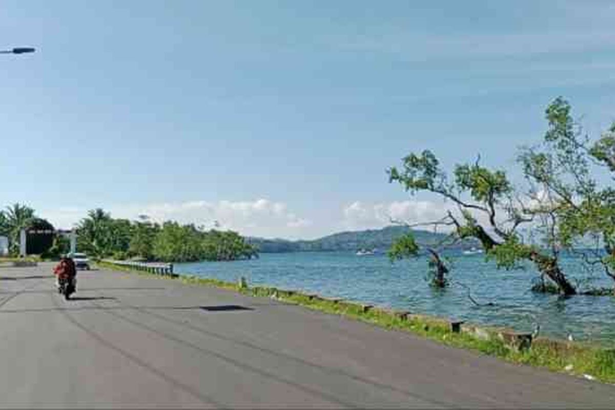 Panorama di ruas jalan dari Tulehu menuju ke Liang 