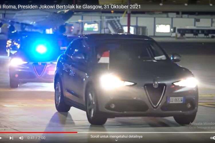Alfa Romeo Stelvio yang dipakai Jokowi dalam KTT G20 di Roma.
