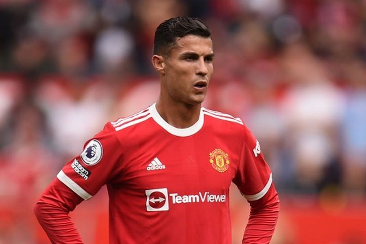 Penyerang Man United, Cristiano Ronaldo, saat berlaga melawan Newcastle dalam laga Liga Inggris 2021-2022 melawan Newcastle di Stadion Old Trafford, Sabtu 11 September 2021.