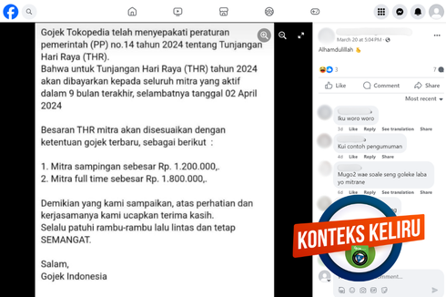INFOGRAFIK: Beredar Pesan Hoaks Mengatasnamakan Gojek Indonesia Terkait THR untuk Mitra