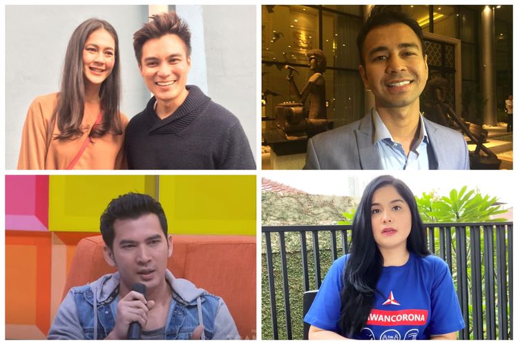 Kolase foto Baim Wong dan Paula Verhoeven, Raffi Ahmad, Ridho Illahi, dan Annisa Pohan