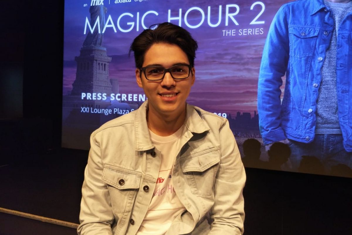 Maxime Bouttier saat diwawancarai usai jumpa pers peluncuran Magic Hour: The Series 2 di XXI Plaza Senayan, Senayan, Jakarta Selatan, Rabu (16/1/2019).