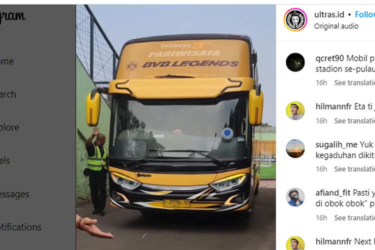 Bus Tim Sepak Bola Borussia Dortmund Tiba di Stadion Siliwangi Bandung