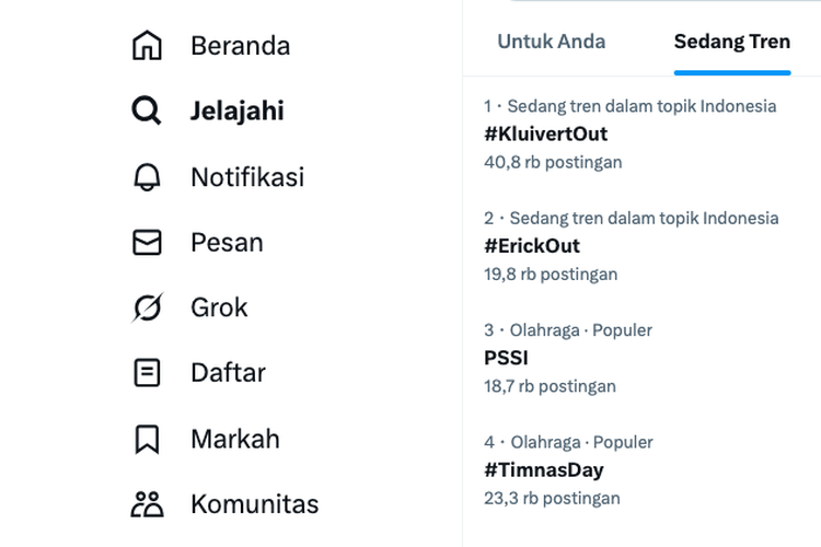 trending #erickOut #patrickOut di Twitter
