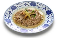 Resep Daging Cincang Kukus Sayur Asin, Lauk Simpel Makan Bubur