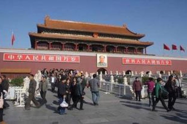 Lapangan Tiananmen di Beijing, China