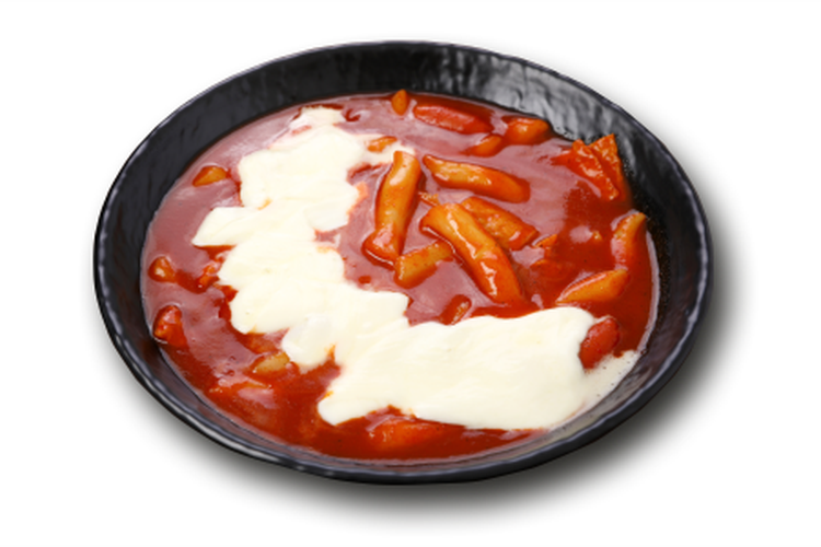 Sajian tteokbokki dari Mafia tteokbokki, waralaba asal Korea selatan. 