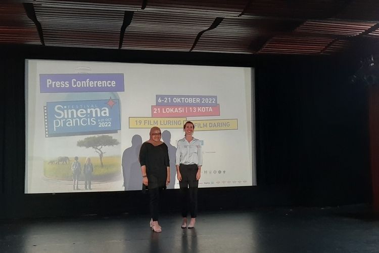 Atase kebudayaan Prancis IFI Charlotte Esnou dalam konferensi pers di auditorium IFI, Thamrin, Jakarta Pusat, Senin (26/9/2022). 