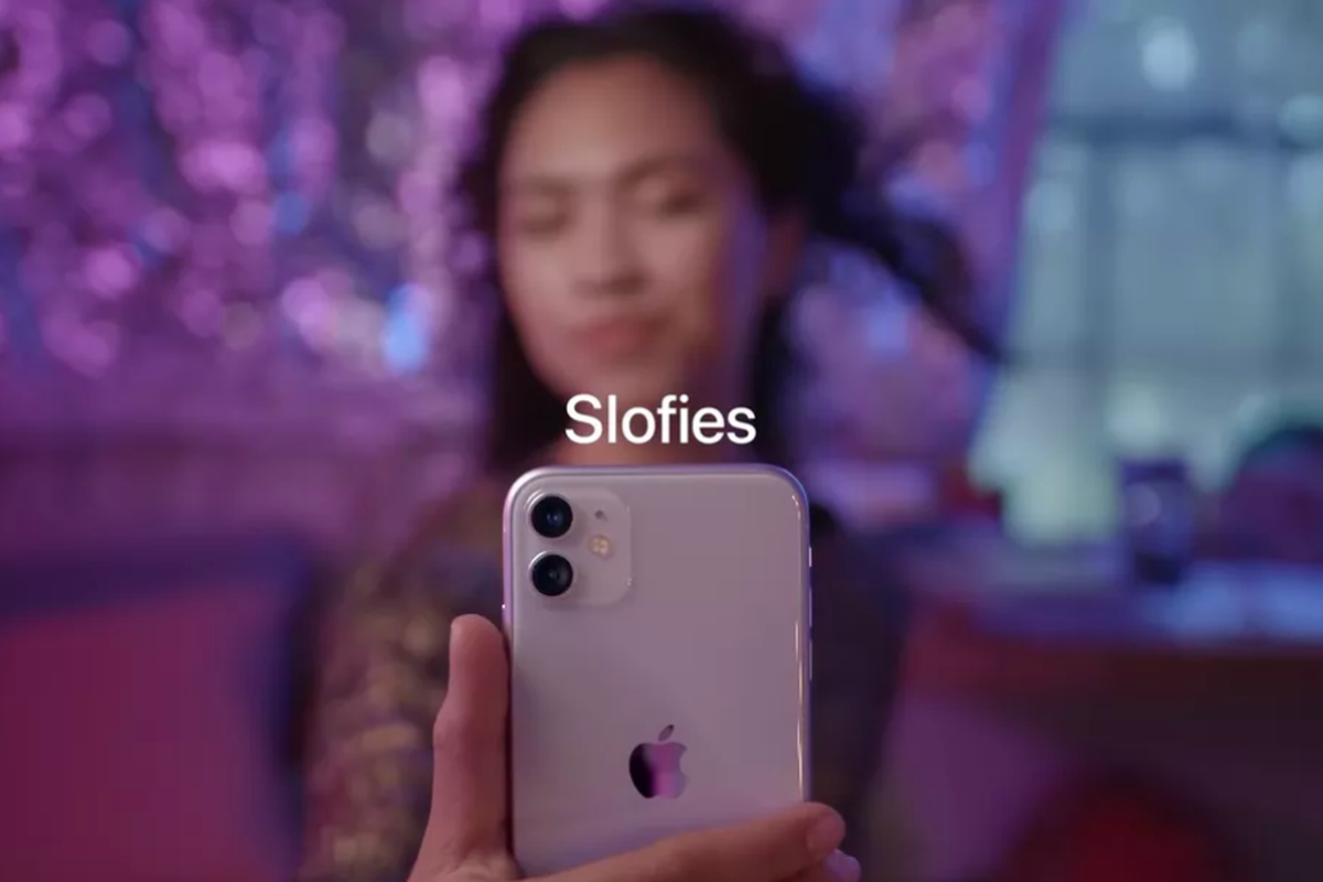 Ilustrasi Slofie di iPhone 11