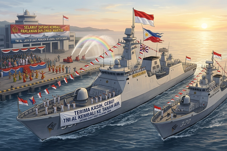Tiga KRI TNI AL Kembali ke Indonesia Usai Port Visit di Filipina