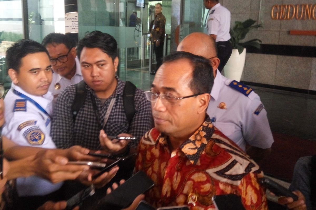 Menteri Perhubungan Budi Karya Sumadi di Jakarta, Rabu (13/2/2019).