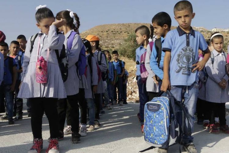 Ilustrasi siswa Palestina. Pasukan Israel pada Minggu (7/5/2023) menghancurkan sebuah sekolah dasar Palestina di Tepi Barat yang diduduki, dengan alasan masalah keamanan. Tindakan itu menuai teguran Uni Eropa.
