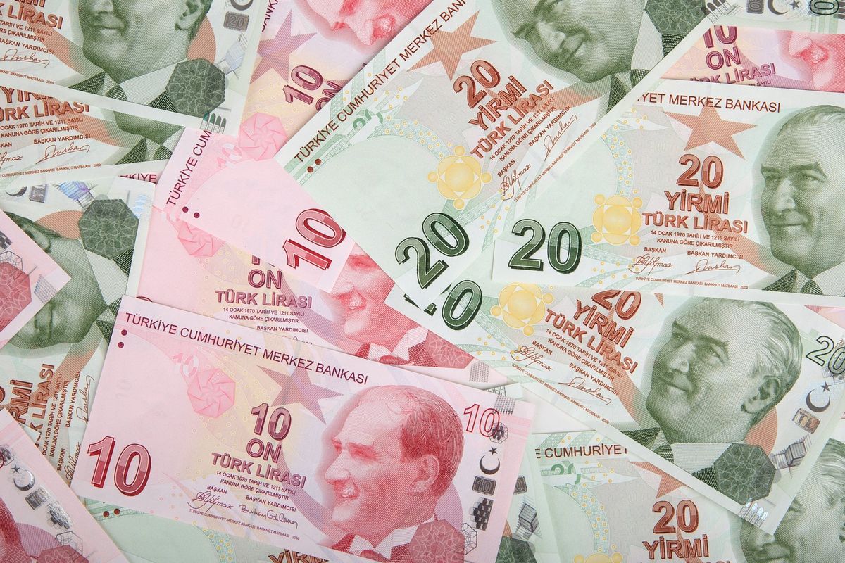 Ilustrasi mata uang Lira Turki. 