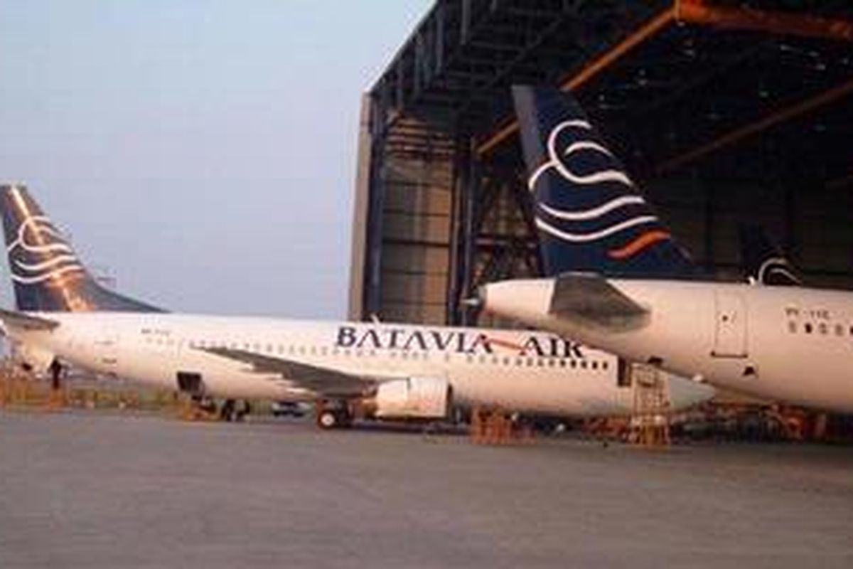 Hanggar Batavia Air di Bandara Soekarno-Hatta, Tangerang, Banten.
