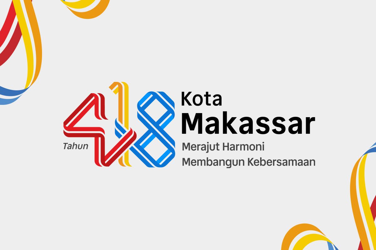 Logo HUT ke-418 Kota Makassar dengan tema ?Merajut Harmoni, Membangun Kebersamaan?. 