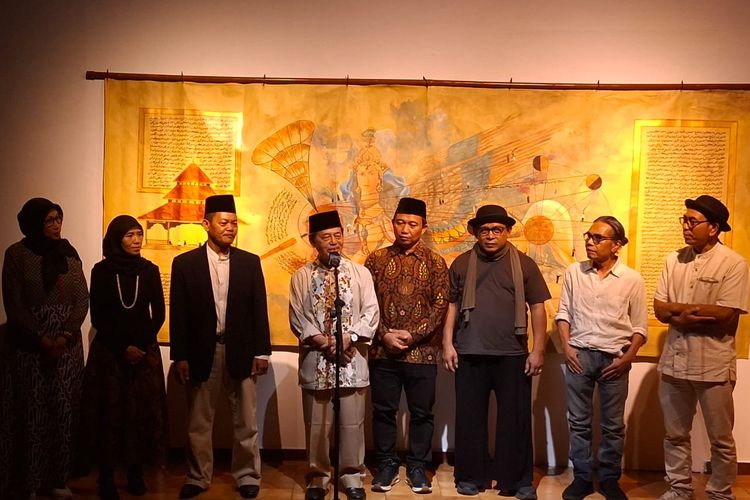 Para seniman pada pameran seni Ruang Tafakur di Bentara Budaya, Jakarta, Jumat (27/2/2026)