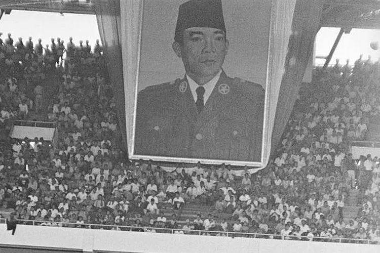 Foto Sukarno di Gelora Bung Karno.