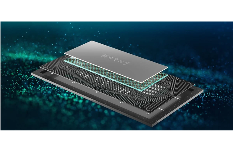 Diagram skema chip Zuchongzhi-3. 105 qubit dan 182 coupler diintegrasikan pada chip yang sama untuk melakukan tugas pengambilan sampel sirkuit acak kuantum.